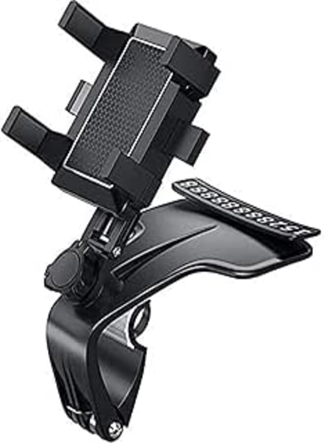 ELECDON Product Car Phone Holder, A 1080° Rotation Dashboard Multifunctional 3-7in Mobile Stand with Hidden Parking Number Plate